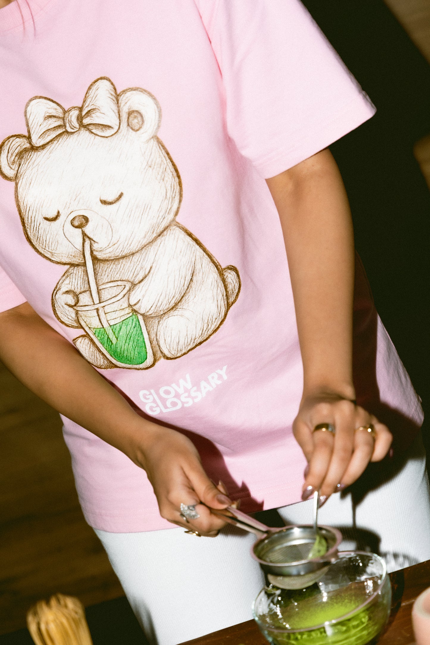 I’m Just a Matcha Girlie Tee in Baby Pink