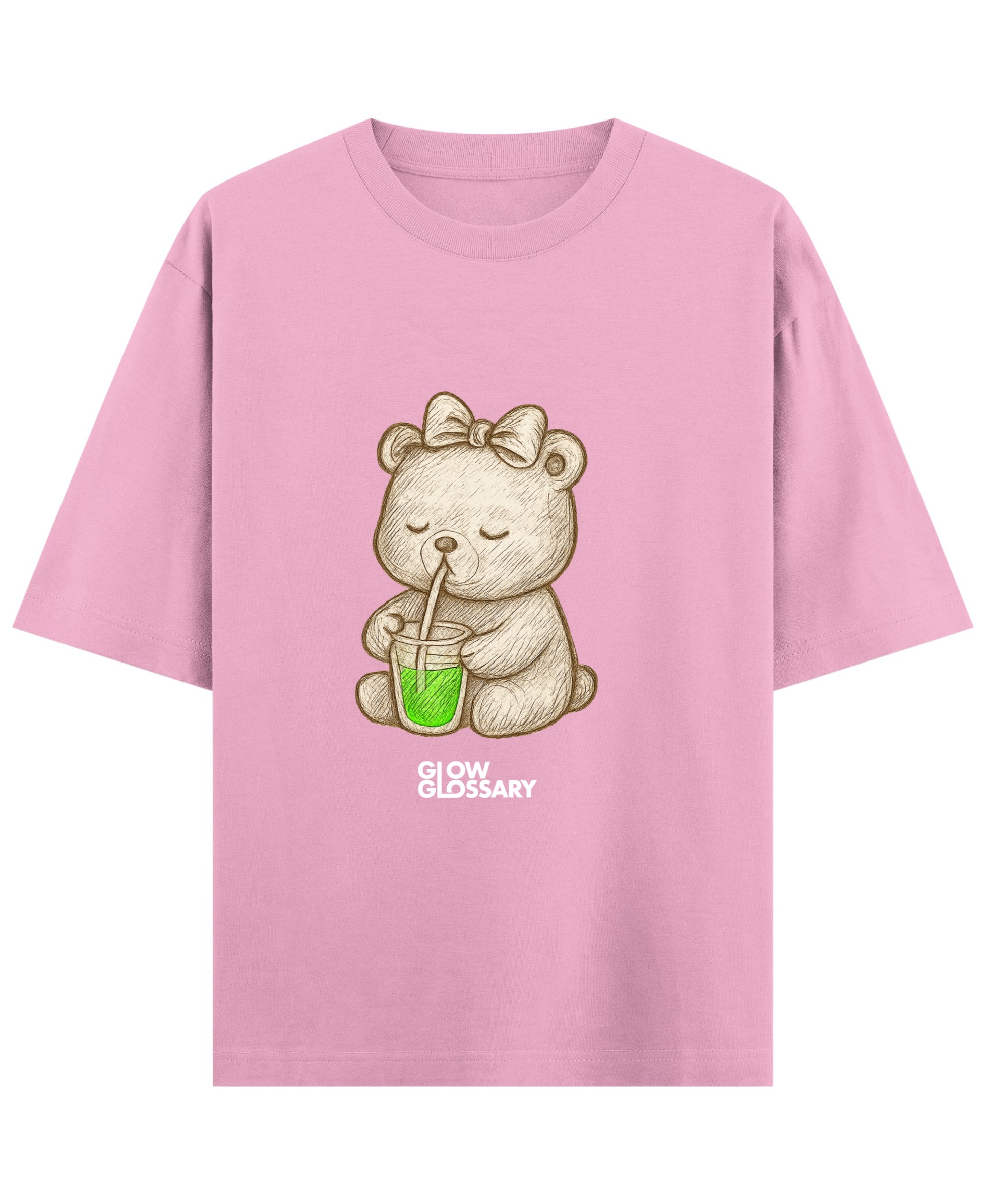 Baby Pink Oversized T-Shirt Front Design